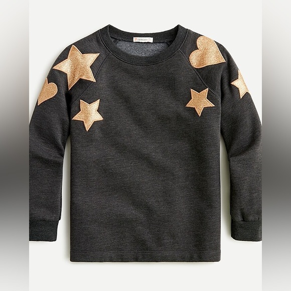 NWT / Girls' crewneck sweatshirt with metallic patches - Picture 1 of 2